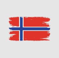 bandeira da noruega com pincel vetor