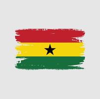 bandeira de Gana com estilo pincel vetor