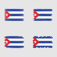 coleção bandeira de cuba vetor