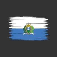 Vetor de bandeira de san marino com pincel estilo aquarela