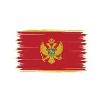 Vetor de bandeira de montenegro com pincel estilo aquarela