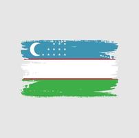 bandeira do uzbequistão com pincel vetor