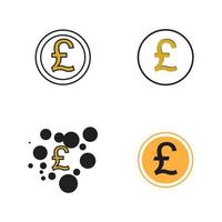 modelo de design de ilustração de ícone de vetor de dinheiro libra - vetor