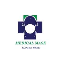 modelo de design de logotipo de máscara médica profissional vetor