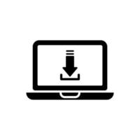 laptop com vetor de ícone de download