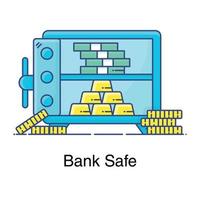 ícone de armário de banco com projeto de cofre de banco eletrônico em estilo editável