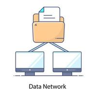 um ícone plano de vetor editável de rede de dados