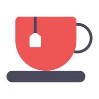 design de ícone de xícara de chá plana, conceito de bebida quente vetor