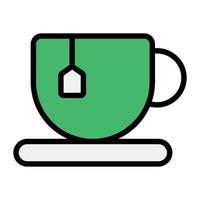 design de ícone de xícara de chá plana, conceito de bebida quente vetor