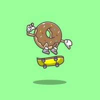 ilustração de donuts de skate vetor