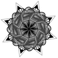 mandala preto e branco vetor