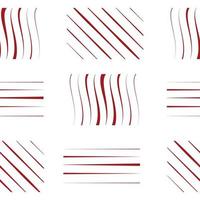 padrão sem emenda vetor abstrato cor onda vermelha e linha branca fundo elemento de design