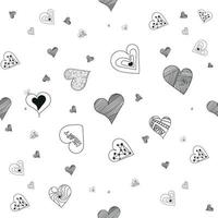 doodle padrão de corações abstratos. imagem feita à mão de luz do coração. pode ser usado para papel de parede, preenchimentos de padrão, planos de fundo de página da web, texturas de superfície.
