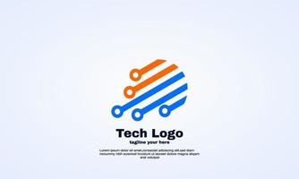 vector tecnologia design logotipo computador dados negócios relacionados