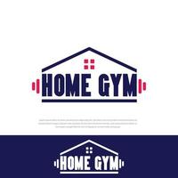 estilo de linha de logotipo de academia em casa, levantamento de peso, símbolo, ícone de fitness, design vetor