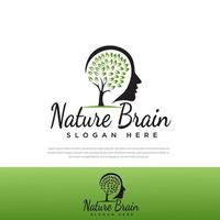 design de logotipo de árvore de saúde cerebral, modelo, símbolo, ícone, mente, natureza, educação, resumo vetor