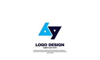 ideia criativa abstrata melhor modelo de design de logotipo de negócios de empresa elegante cor azul marinho vetor