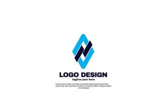 ideia criativa abstrata melhor modelo de logotipo de empresa colorido bonito cor azul marinho vetor