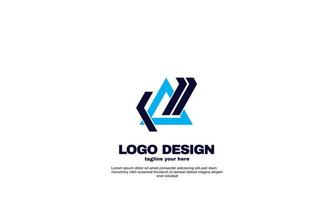 ideia criativa abstrata de estoque melhor modelo de design de logotipo de negócios colorido bonito cor azul marinho vetor