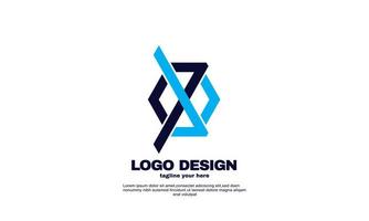 estoque abstrato melhor ideia design de logotipo de negócios de empresa simples vetor azul marinho cor