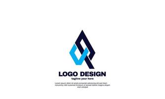 estoque vetor abstrato melhor ideia modelo de design de logotipo de empresa de negócios simples cor azul marinho