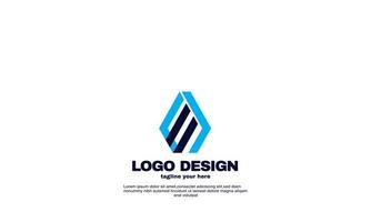 ideia criativa abstrata melhor design de logotipo de empresa de negócios corporativos elegante e colorido vetor cor azul marinho