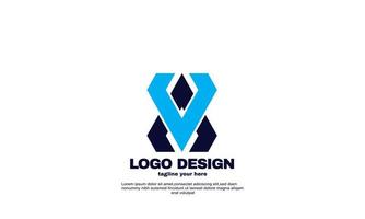 resumo melhor inspiração design de logotipo de negócios da empresa moderna vetor cor azul marinho