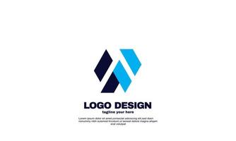 abstrato melhor ideia modelo de design de logotipo de empresa de negócios elegante cor azul marinho vetor