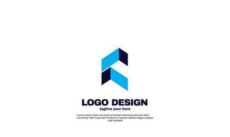 estoque vetor idéia criativa abstrata melhor logotipo de negócios da empresa elegante cor azul marinho