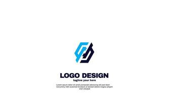ideia criativa abstrata de estoque melhor modelo de logotipo de empresa de negócios colorido bonito cor azul marinho vetor