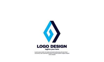 ideia criativa incrível melhor modelo de design de logotipo de empresa de negócios corporativos elegante e colorido cor azul marinho vetor