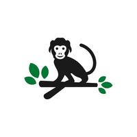 design de logotipo da selva de macaco vetor