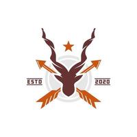 logotipo vintage de caçador de veados vetor