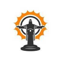 logotipo de ilustração da estátua da cruz de jesus vetor