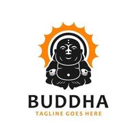 logotipo de ilustração de buda maitreya vetor