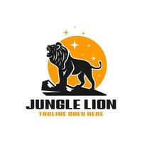 logotipo de ilustração de leão da selva vetor