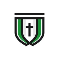 logotipo do escudo religioso católico vetor