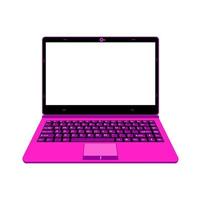 ilustração vetorial de laptop realista na cor rosa e roxa vetor