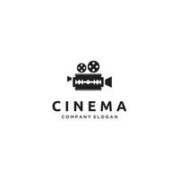 câmera de combinação de lâmina de barbear, design de logotipo de cinema de filme em rolo vetor