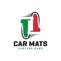 logotipo de ilustração da indústria de tapetes de carros italianos vetor