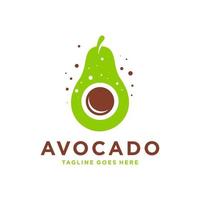 design de logotipo de ilustração de frutas frescas de abacate vetor