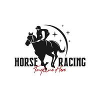 design de logotipo de ilustração de esportes de corrida de cavalos