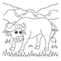 búfalo para colorir para crianças vetor