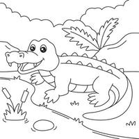 crocodilo para colorir para crianças vetor