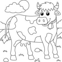 vaca para colorir para crianças vetor