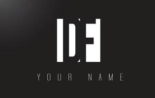 df carta logotipo com design de espaço negativo preto e branco. vetor