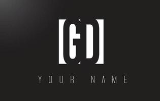 logotipo da letra gd com design de espaço negativo preto e branco. vetor