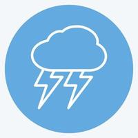 ícone de tempestade no estilo moderno de olhos azuis isolado em fundo azul suave vetor