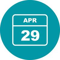 29 de abril Data em um calendário de dia único vetor