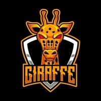 mascote animal girafa para ilustração vetorial de logotipo de esportes e esports vetor